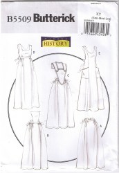 5509 BUTTERICK MAKING HISTORY BIB OR NOT APRON STYLES PATTERN SM-LARGE UNCUT